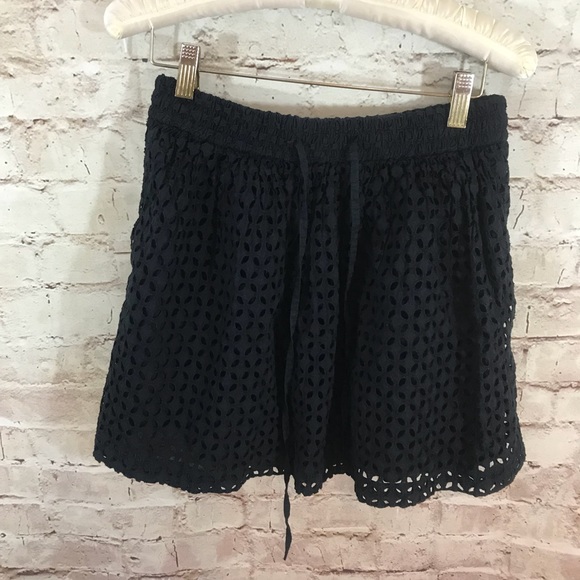 Madewell Eyelet Black Mini Skirt - Picture 2 of 5